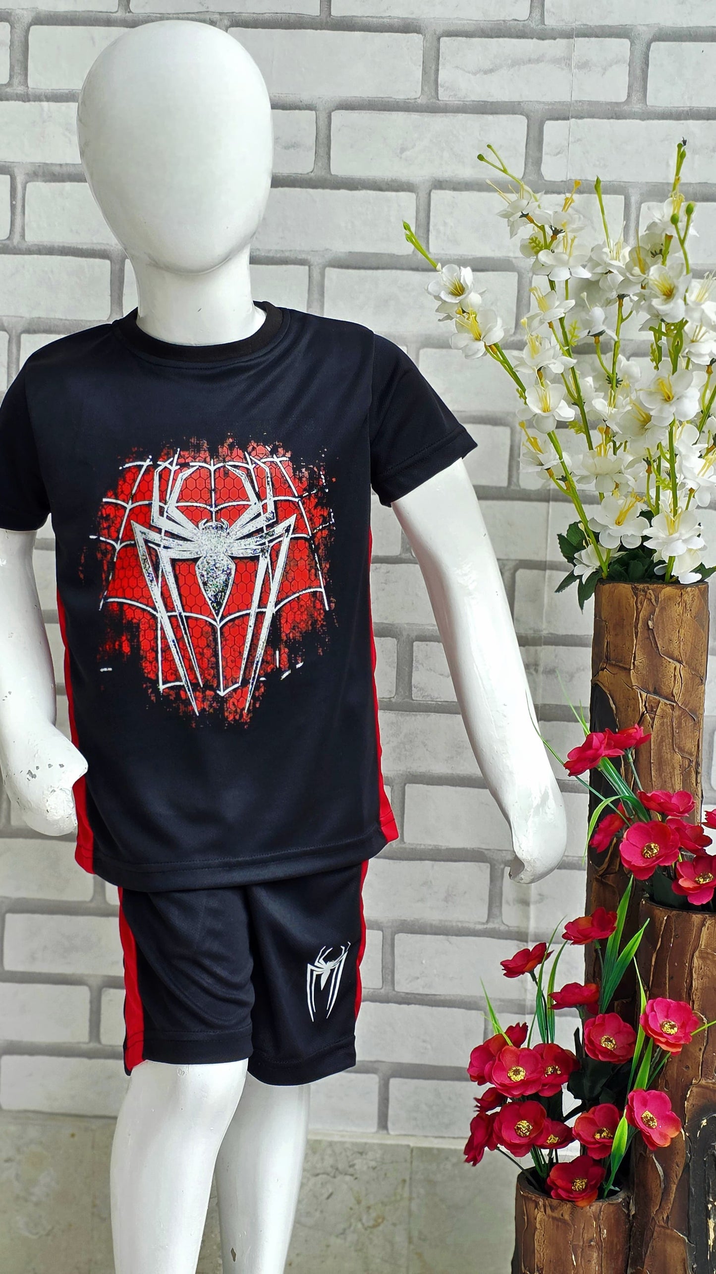 Spider-Man Black T-Shirt & Shorts Set
