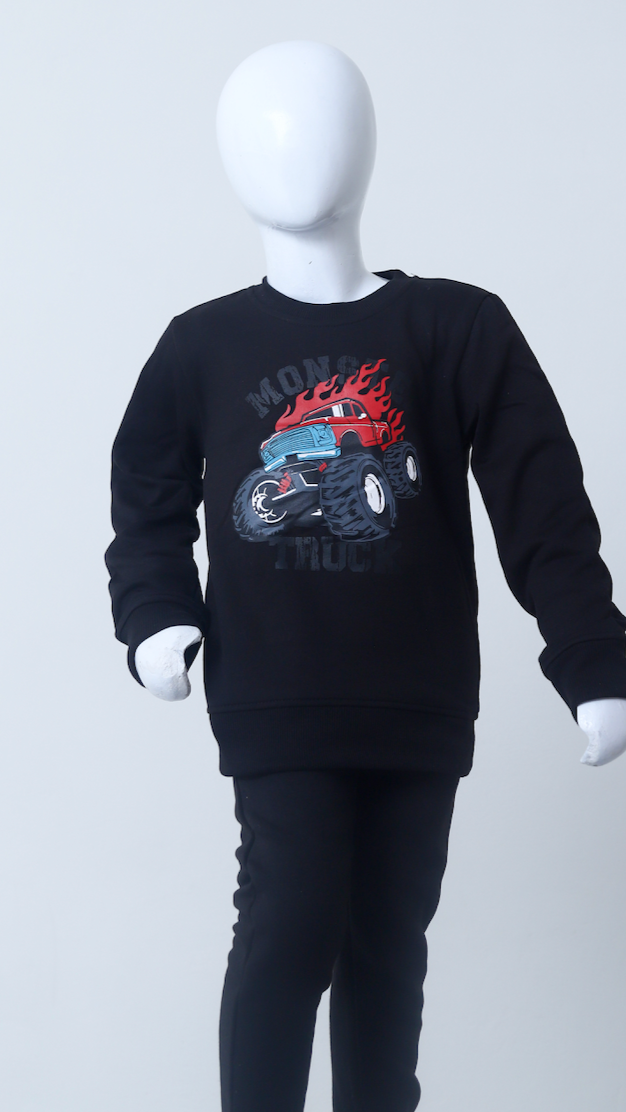 Monster Truck Graphic Sweatshirt set