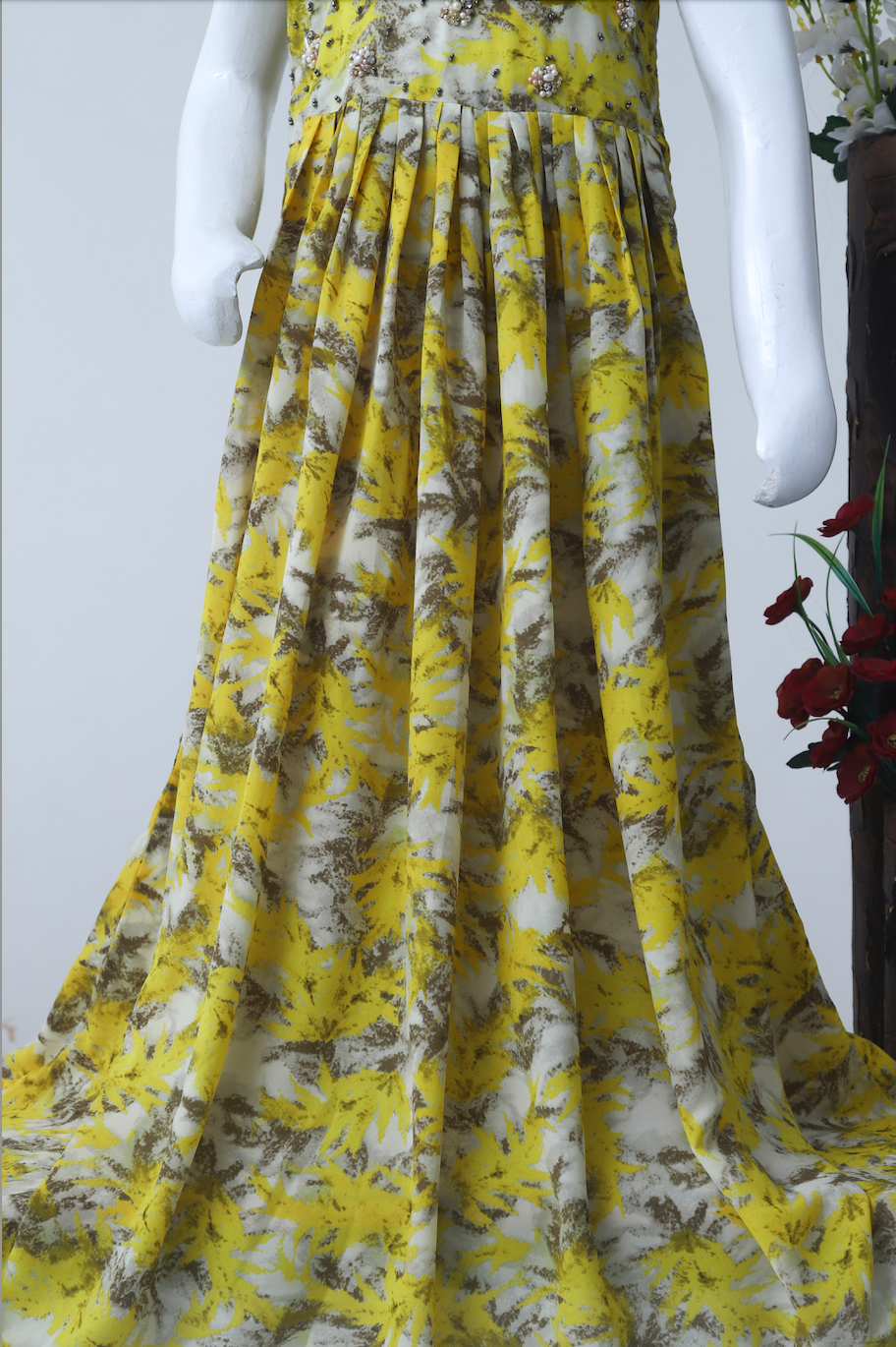 Girls Sleeveless Handmade Work Floral Dress
