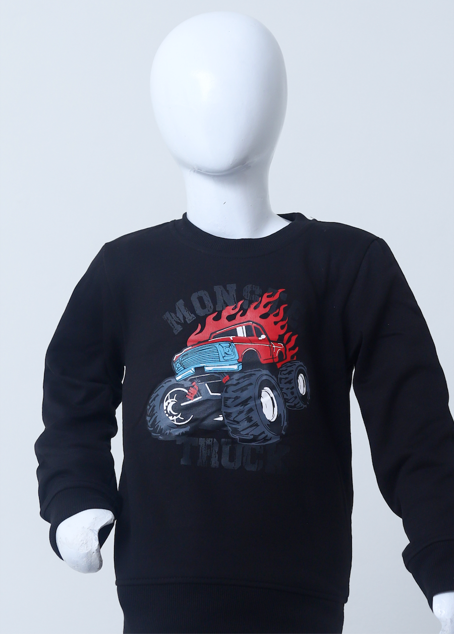 Monster Truck Graphic Sweatshirt set
