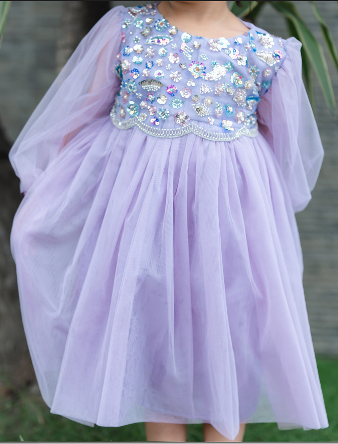 Girls Amethyst Sparkle Dress