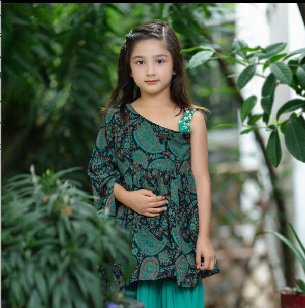 GIRLS Emerald Paisley Suit