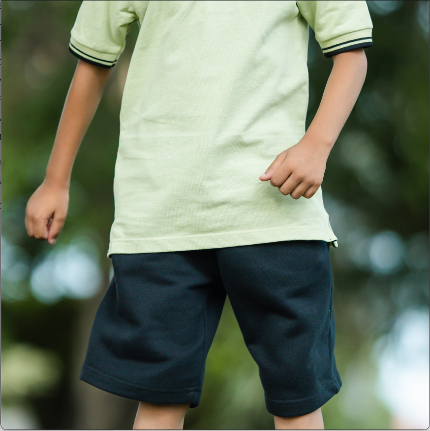 Boys' Light Green Polo & Black Shorts Set