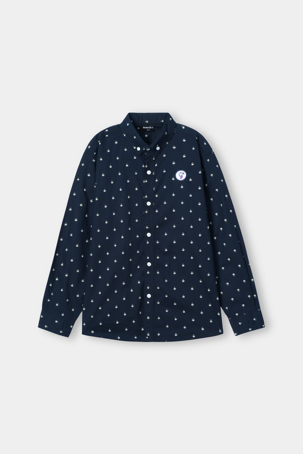 Boy Nautical Print Oxford Shirt