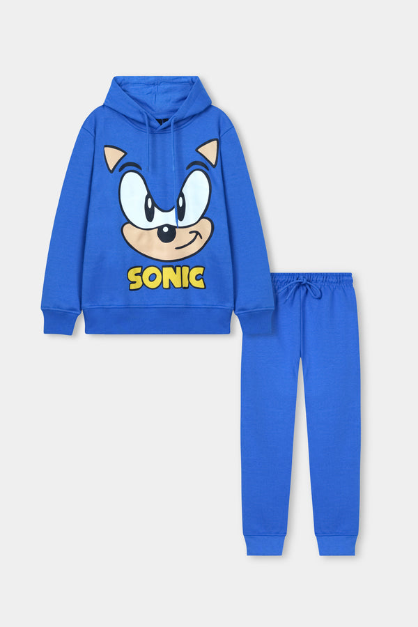 BLUE PRINTED HOODIE & TROUSER