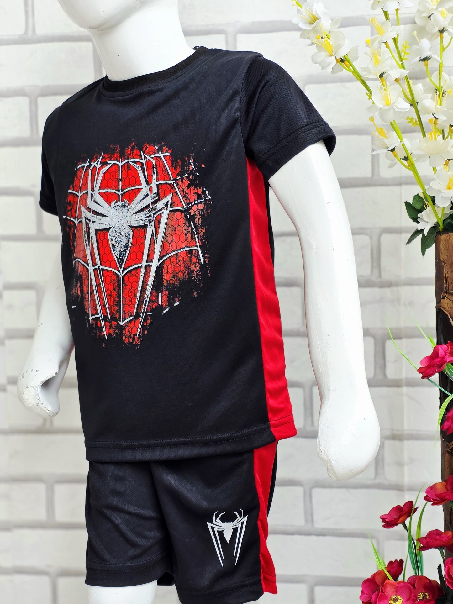 Spider-Man Black T-Shirt & Shorts Set