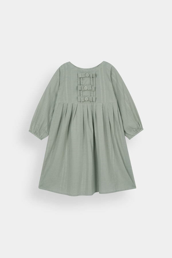 Sage Green Pleated Frock & Cream Trouser Set