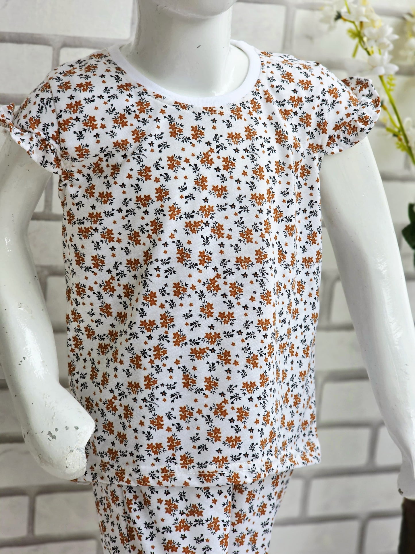 Girls' Floral Print Pajama Set