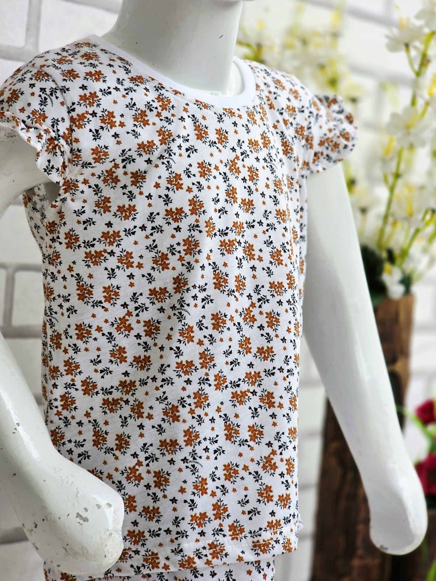 Girls' Floral Print Pajama Set