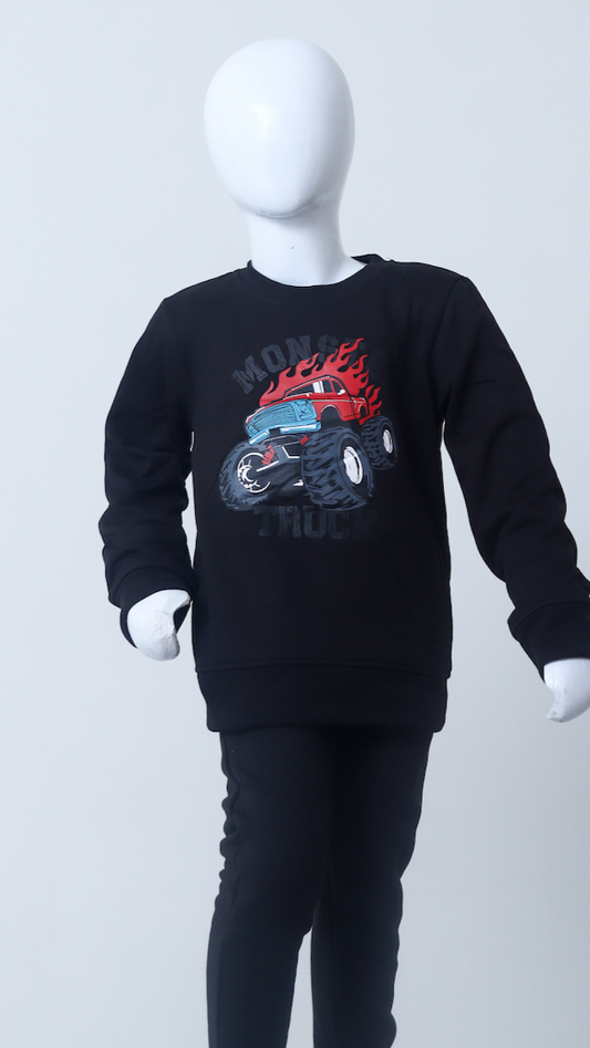 Monster Truck Graphic Sweatshirt set