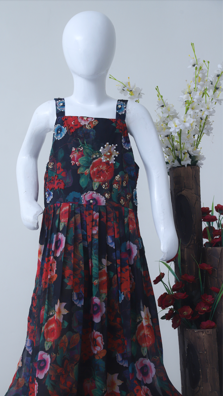 Handmade Work  Girls' Sleeveless Chimrish Dress