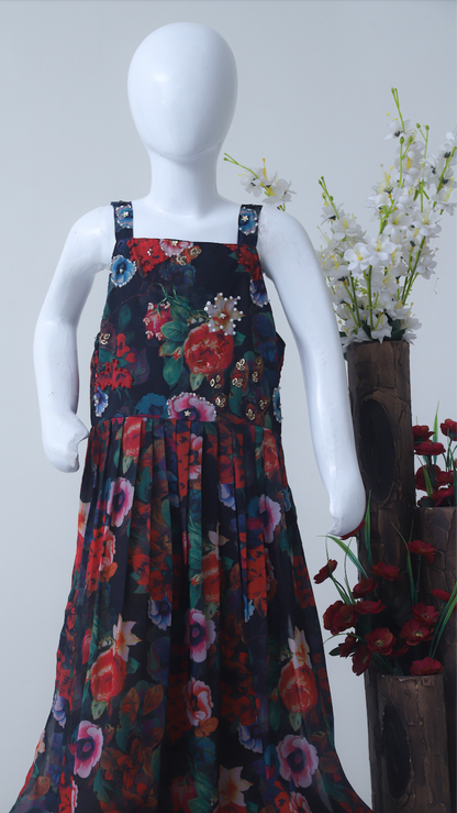 Handmade Work  Girls' Sleeveless Chimrish Dress