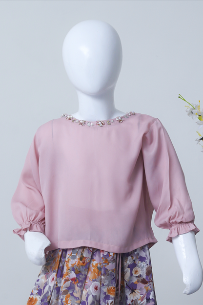 Handmade Work Girls Blush Bloom Suit