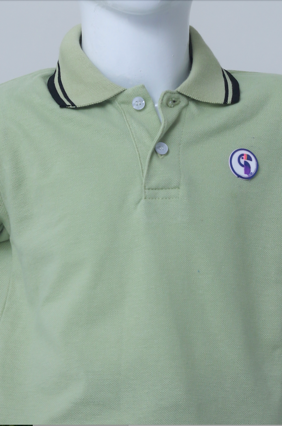 Boys' Light Green Polo & Black Shorts Set