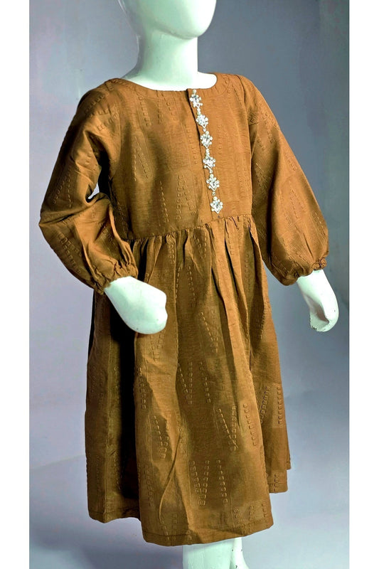 Handmade Work  Trending Style Bubble Cotton Frock