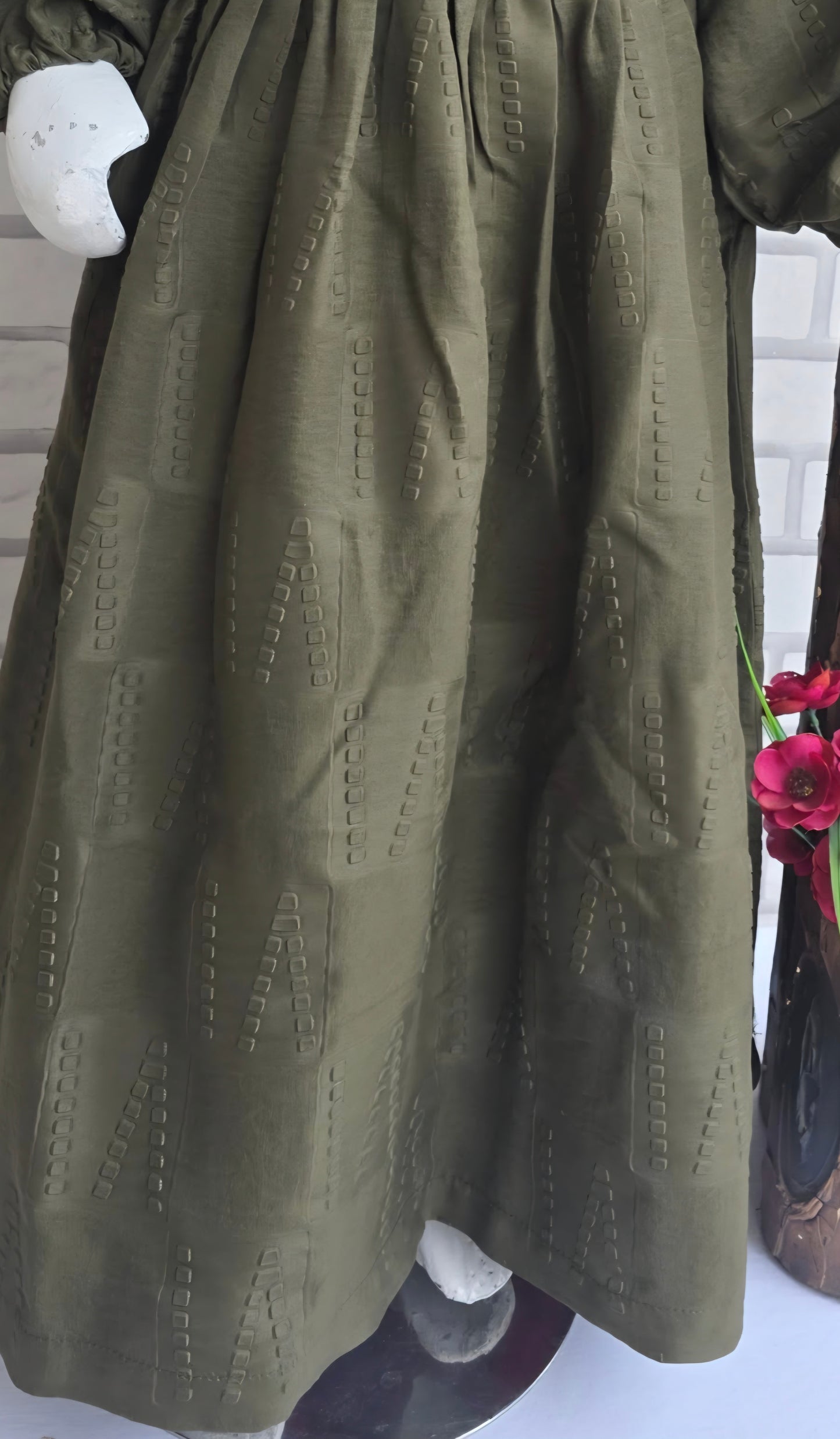 Girls  Handmade Work  Olive Embellished Frock