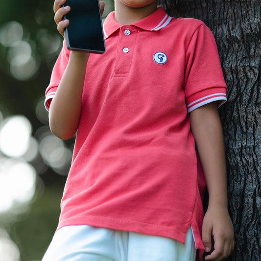 Boys Red Polo Shirt With Short
