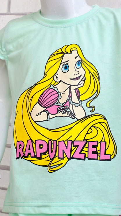 Girls Rapunzel Print T-Shirt with Trouser