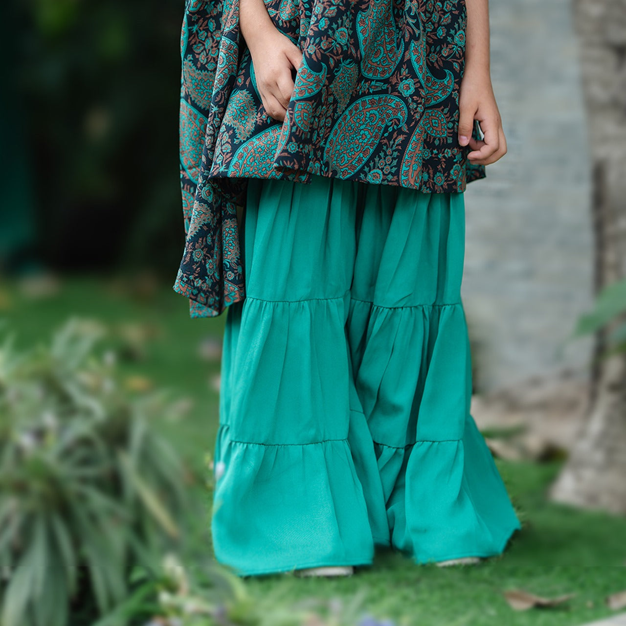GIRLS Emerald Paisley Suit