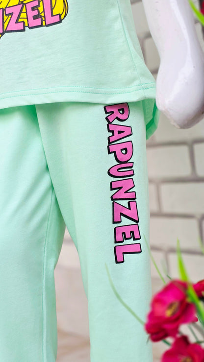 Girls Rapunzel Print T-Shirt with Trouser