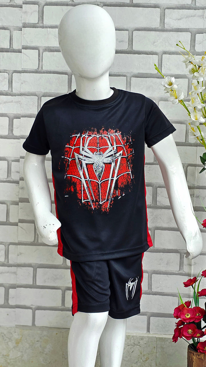 Spider-Man Black T-Shirt & Shorts Set