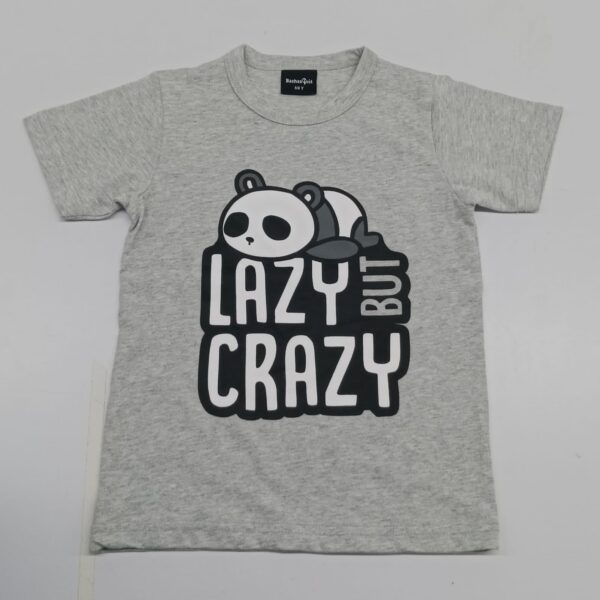 Kids’ "Lazy But Crazy" Panda Graphic T-Shirt
